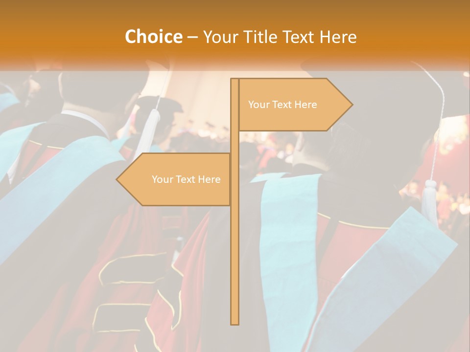 A Group Of People In Graduation Gowns And Caps PowerPoint Template