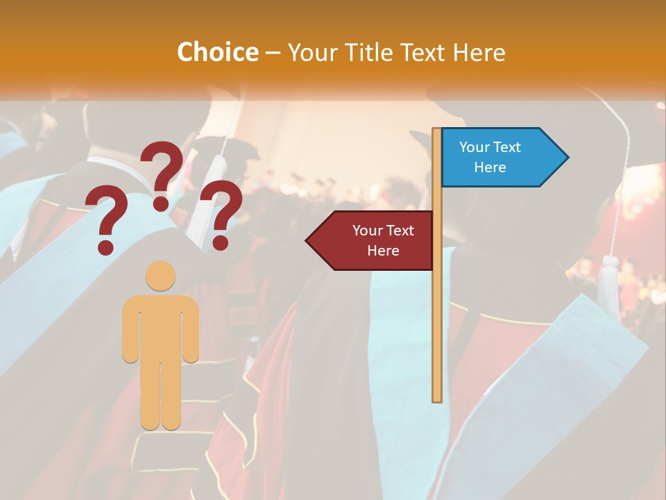 A Group Of People In Graduation Gowns And Caps PowerPoint Template