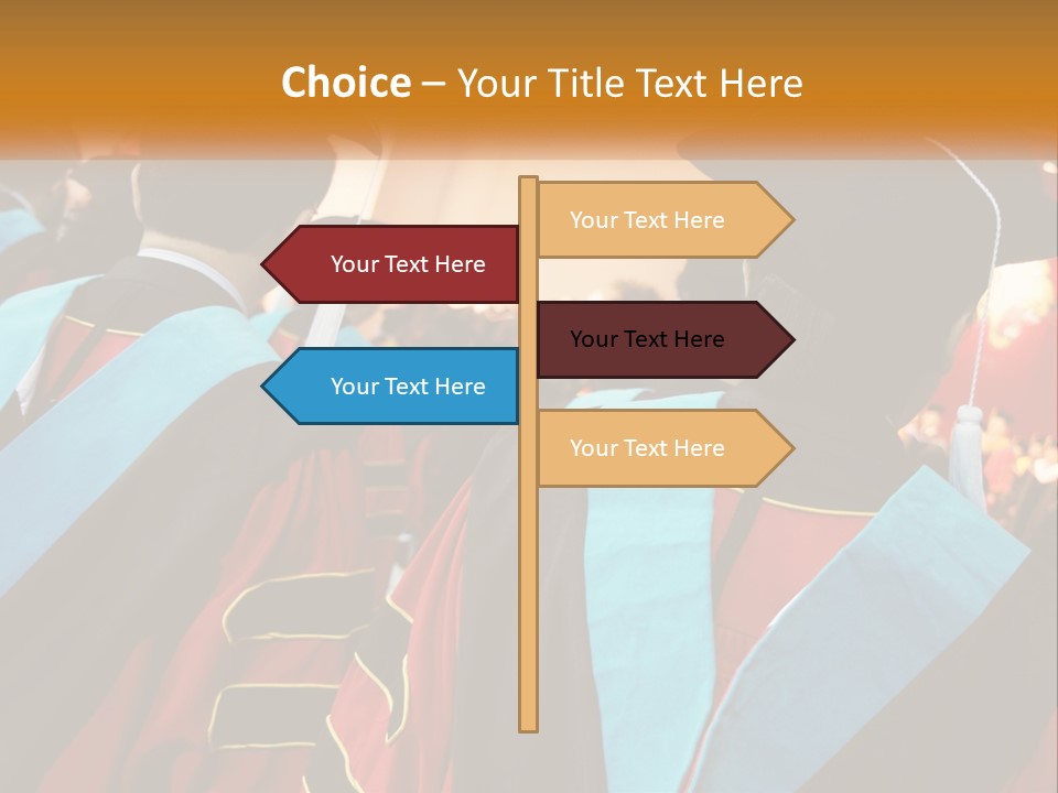 A Group Of People In Graduation Gowns And Caps PowerPoint Template