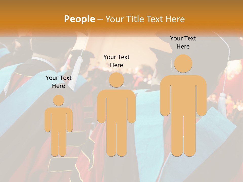 A Group Of People In Graduation Gowns And Caps PowerPoint Template