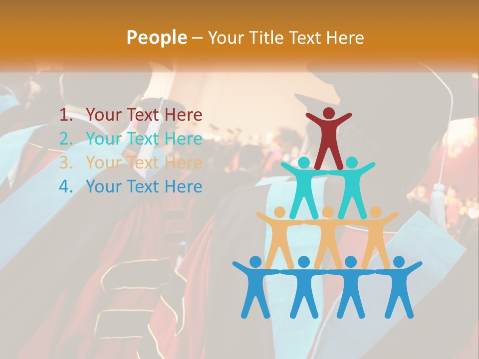 A Group Of People In Graduation Gowns And Caps PowerPoint Template