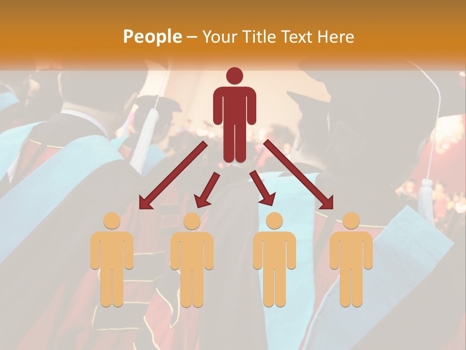 A Group Of People In Graduation Gowns And Caps PowerPoint Template