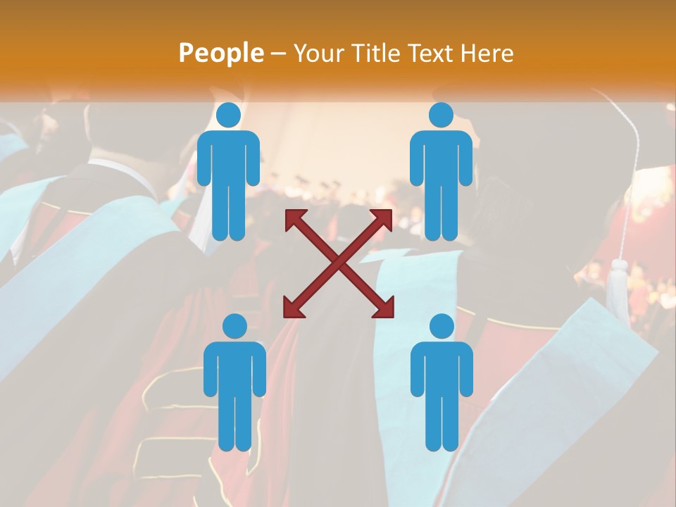A Group Of People In Graduation Gowns And Caps PowerPoint Template