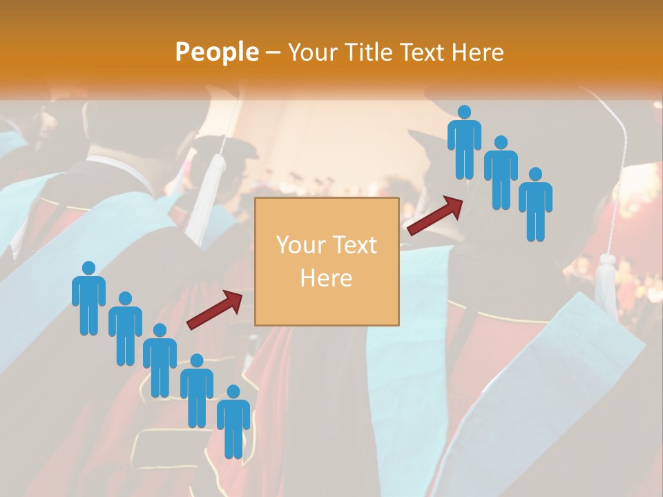 A Group Of People In Graduation Gowns And Caps PowerPoint Template