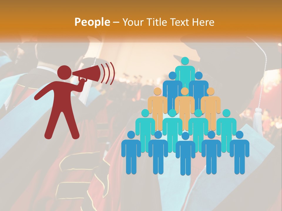 A Group Of People In Graduation Gowns And Caps PowerPoint Template