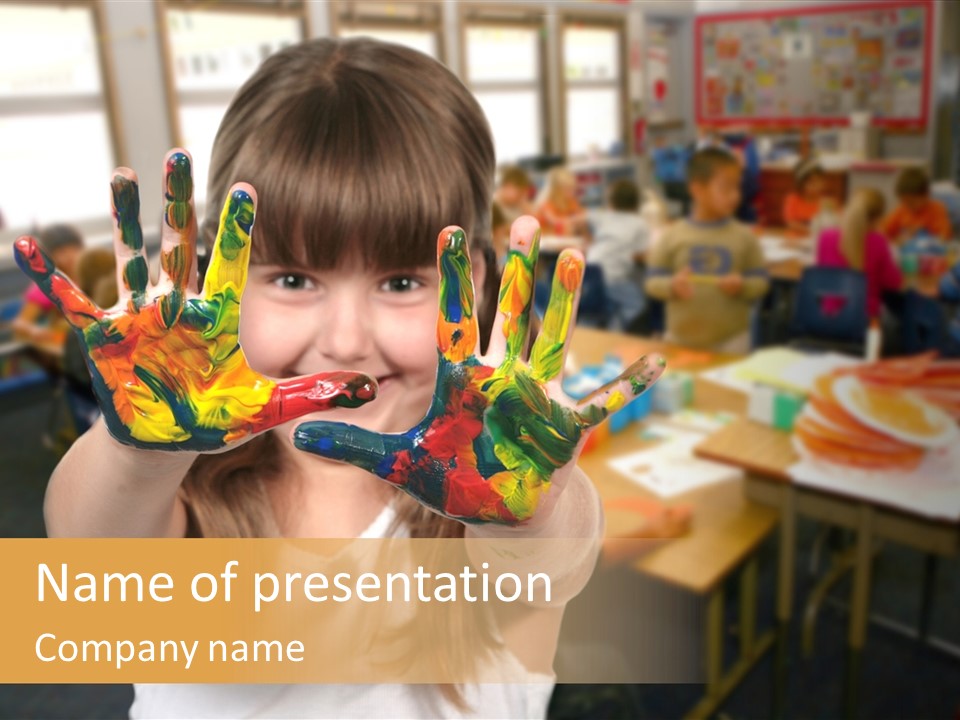 Space Cheerful Preschooler PowerPoint Template