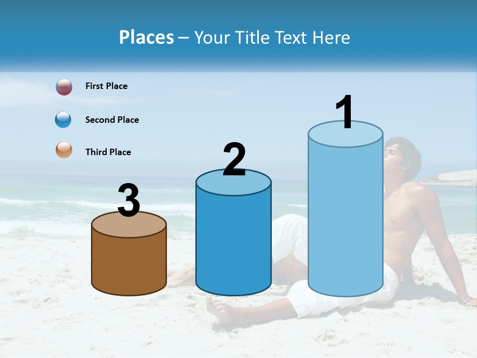 A Man And Woman Sitting On The Beach With The Ocean In The Background PowerPoint Template