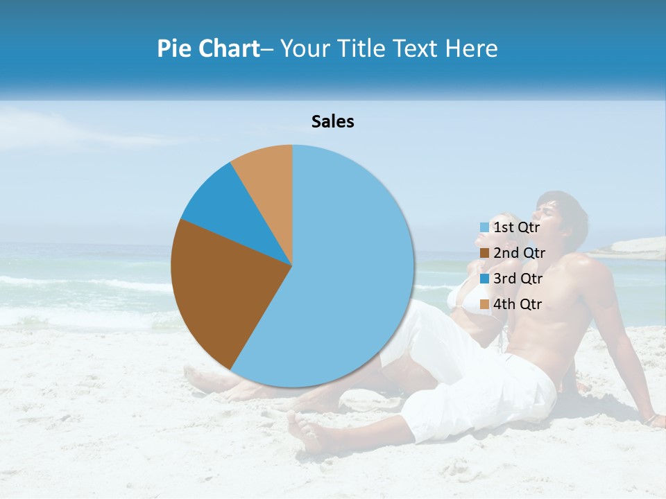 A Man And Woman Sitting On The Beach With The Ocean In The Background PowerPoint Template