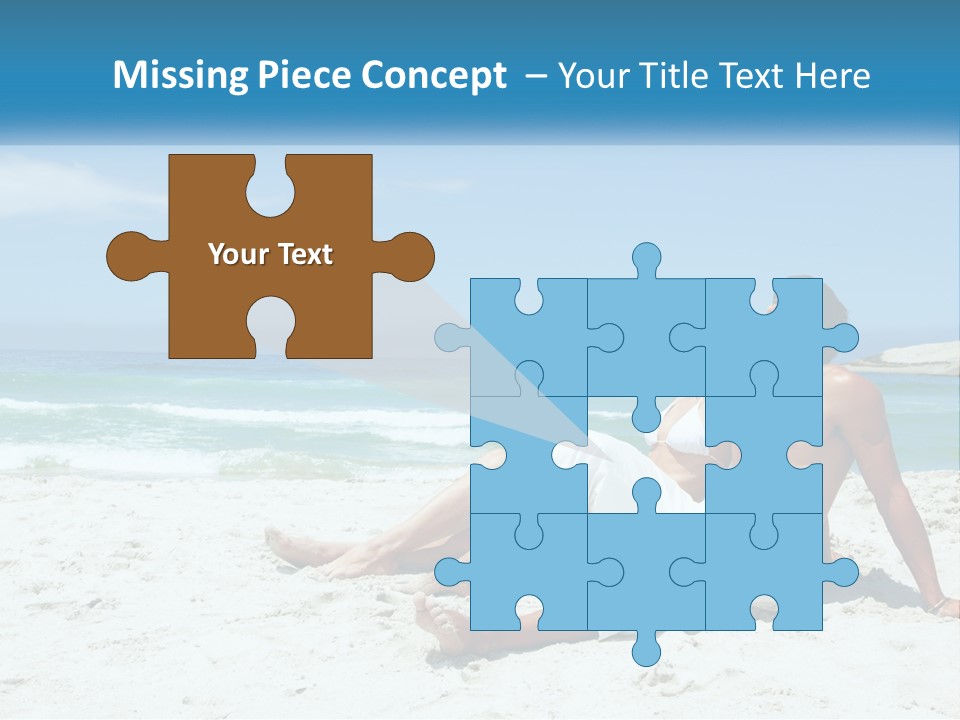 A Man And Woman Sitting On The Beach With The Ocean In The Background PowerPoint Template