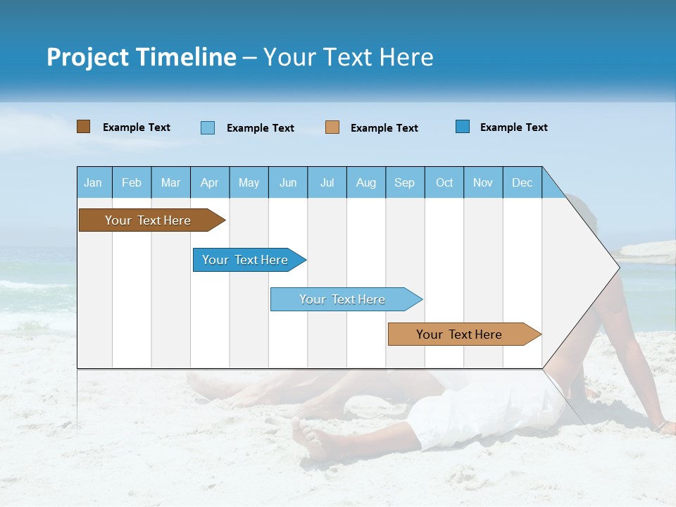 A Man And Woman Sitting On The Beach With The Ocean In The Background PowerPoint Template