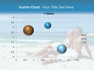 A Man And Woman Sitting On The Beach With The Ocean In The Background PowerPoint Template
