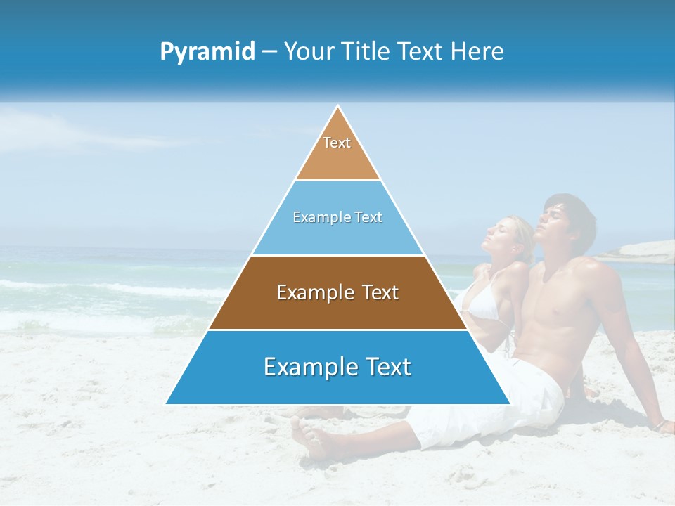 A Man And Woman Sitting On The Beach With The Ocean In The Background PowerPoint Template