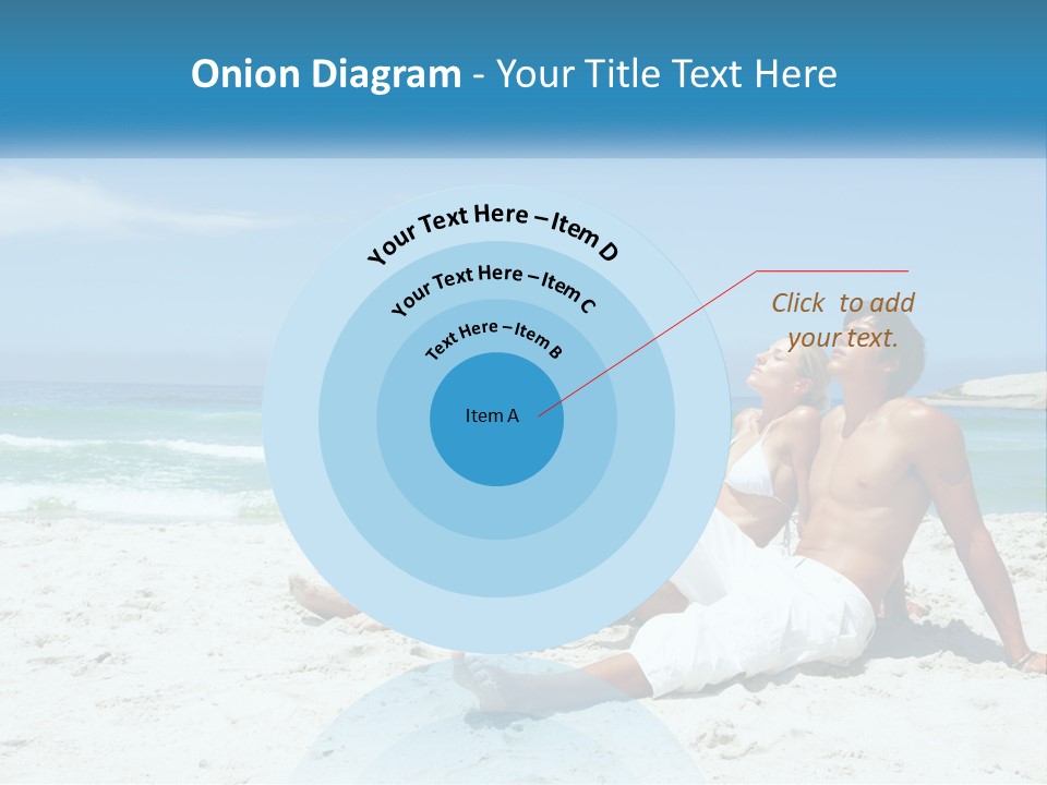 A Man And Woman Sitting On The Beach With The Ocean In The Background PowerPoint Template