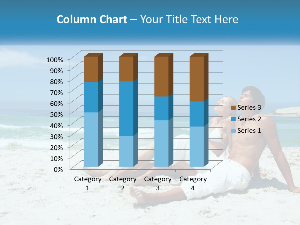 A Man And Woman Sitting On The Beach With The Ocean In The Background PowerPoint Template