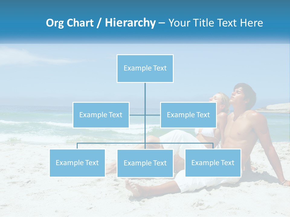 A Man And Woman Sitting On The Beach With The Ocean In The Background PowerPoint Template