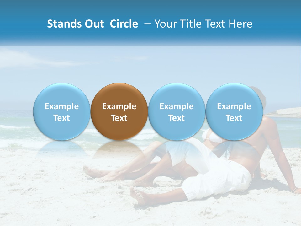 A Man And Woman Sitting On The Beach With The Ocean In The Background PowerPoint Template