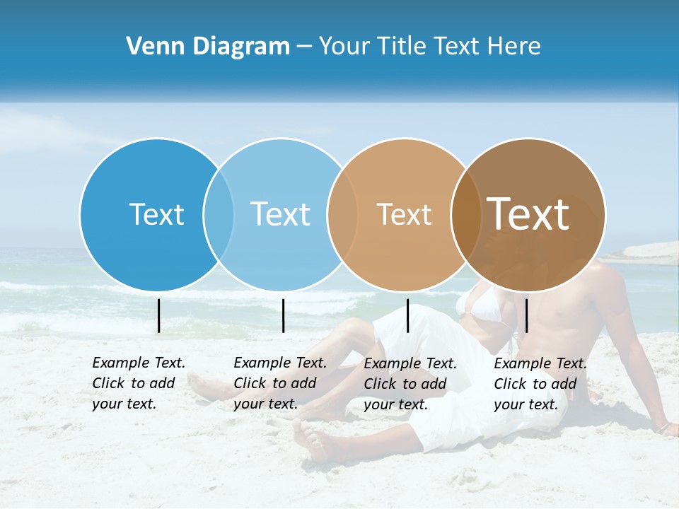 A Man And Woman Sitting On The Beach With The Ocean In The Background PowerPoint Template