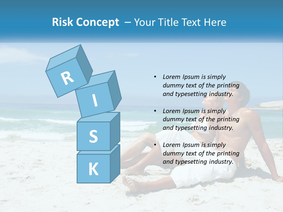 A Man And Woman Sitting On The Beach With The Ocean In The Background PowerPoint Template