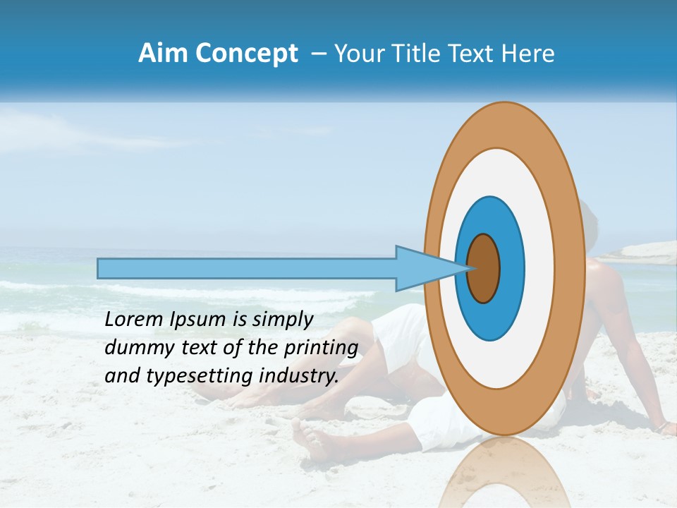 A Man And Woman Sitting On The Beach With The Ocean In The Background PowerPoint Template