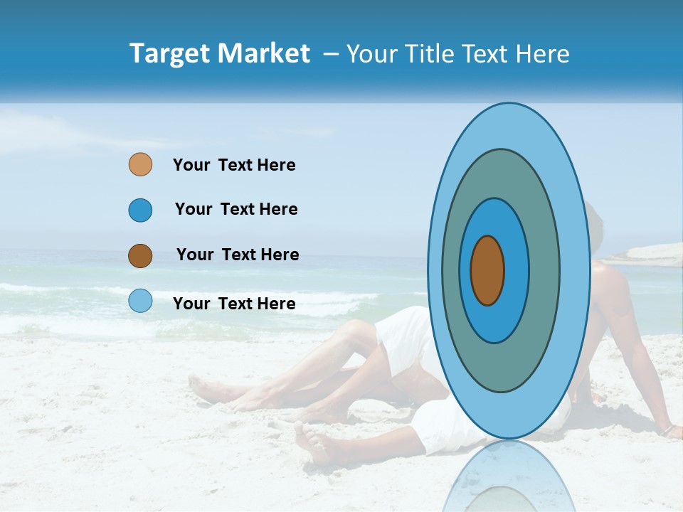 A Man And Woman Sitting On The Beach With The Ocean In The Background PowerPoint Template