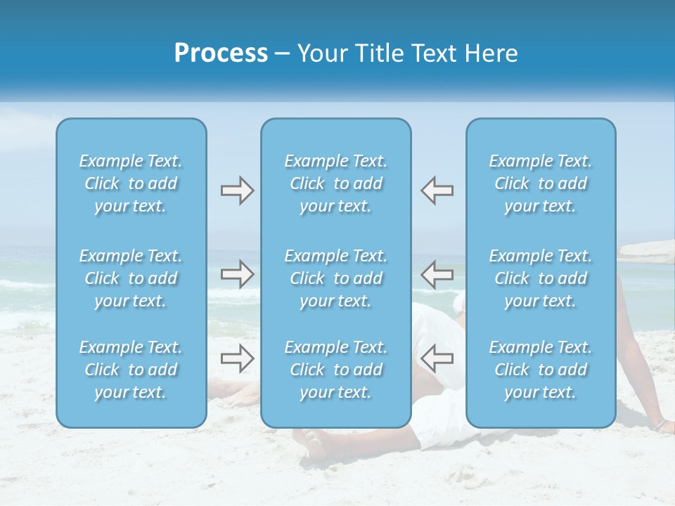 A Man And Woman Sitting On The Beach With The Ocean In The Background PowerPoint Template