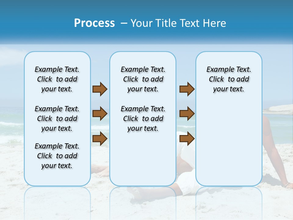 A Man And Woman Sitting On The Beach With The Ocean In The Background PowerPoint Template
