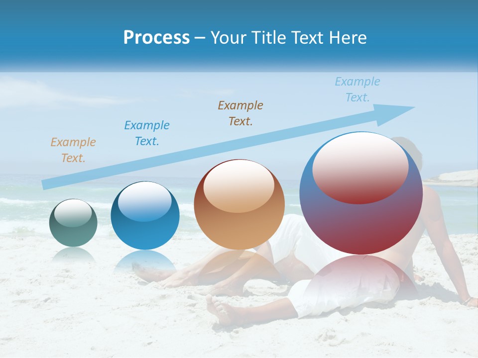 A Man And Woman Sitting On The Beach With The Ocean In The Background PowerPoint Template