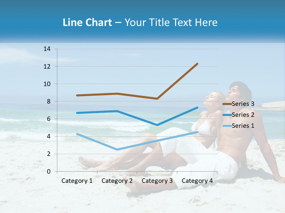 A Man And Woman Sitting On The Beach With The Ocean In The Background PowerPoint Template