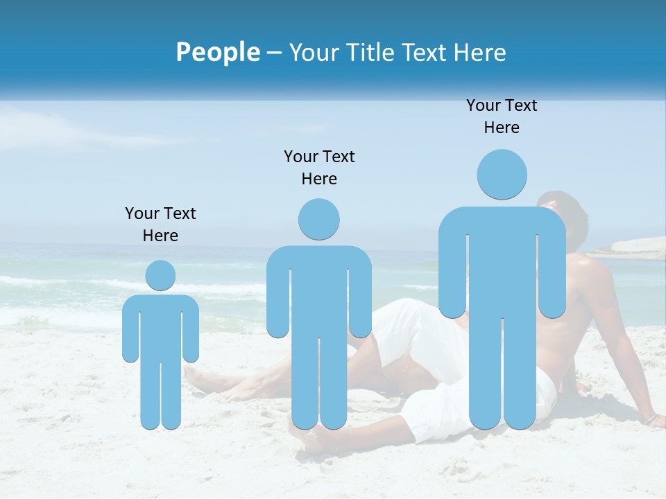 A Man And Woman Sitting On The Beach With The Ocean In The Background PowerPoint Template