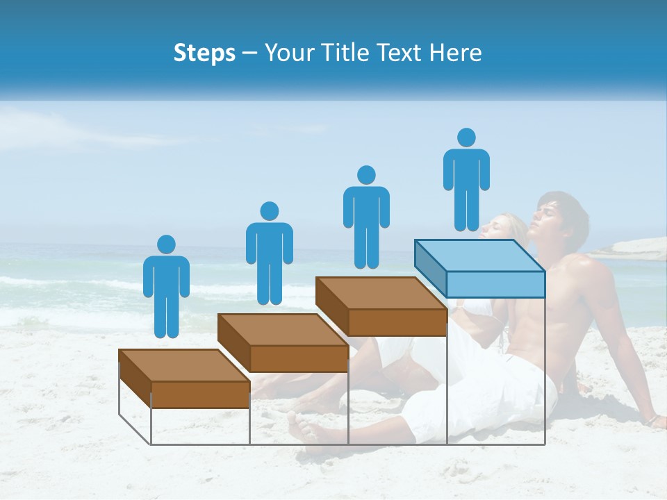 A Man And Woman Sitting On The Beach With The Ocean In The Background PowerPoint Template