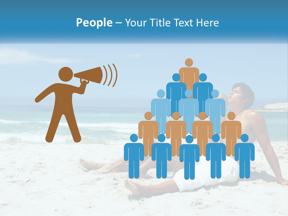 A Man And Woman Sitting On The Beach With The Ocean In The Background PowerPoint Template