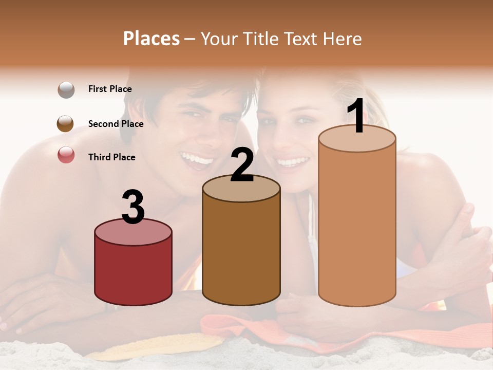 A Man And A Woman Laying On The Beach PowerPoint Template