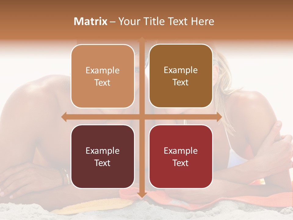 A Man And A Woman Laying On The Beach PowerPoint Template