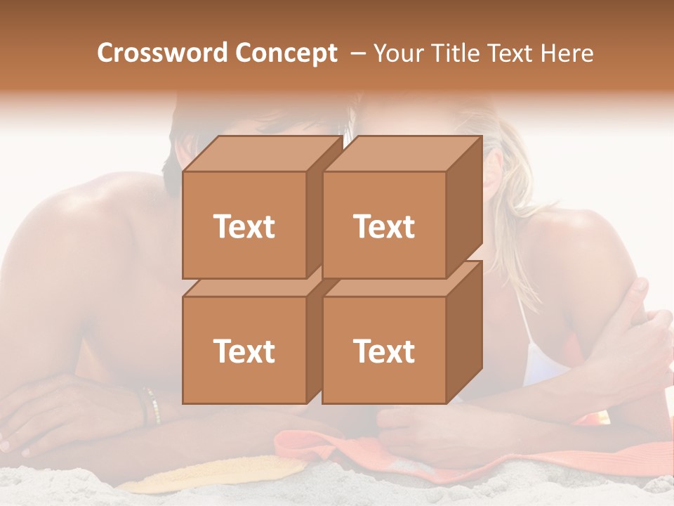 A Man And A Woman Laying On The Beach PowerPoint Template