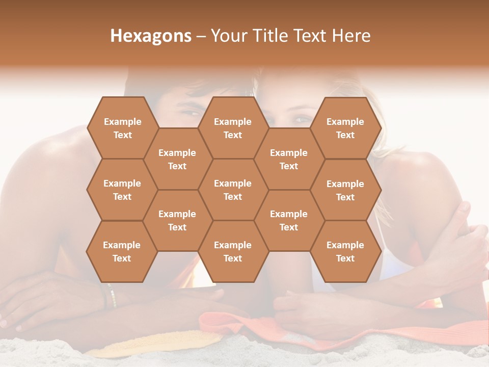 A Man And A Woman Laying On The Beach PowerPoint Template