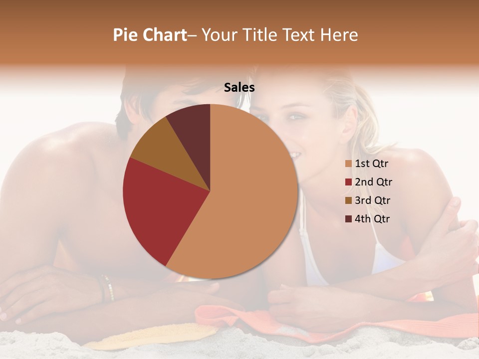 A Man And A Woman Laying On The Beach PowerPoint Template