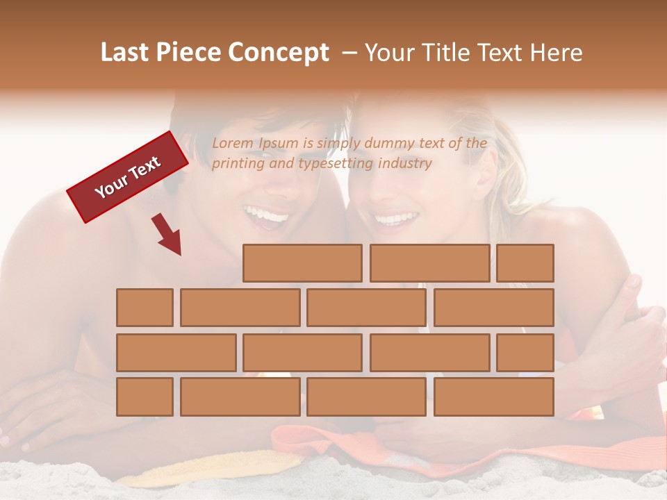 A Man And A Woman Laying On The Beach PowerPoint Template