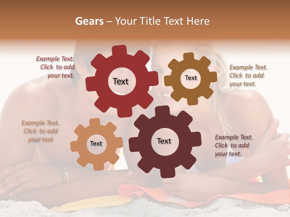 A Man And A Woman Laying On The Beach PowerPoint Template