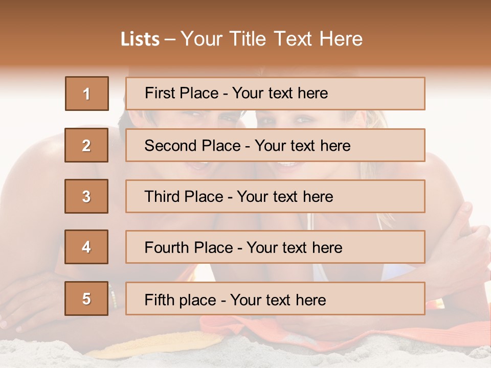 A Man And A Woman Laying On The Beach PowerPoint Template