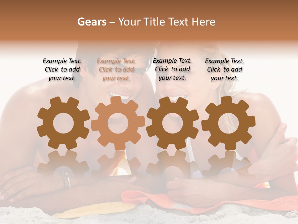 A Man And A Woman Laying On The Beach PowerPoint Template