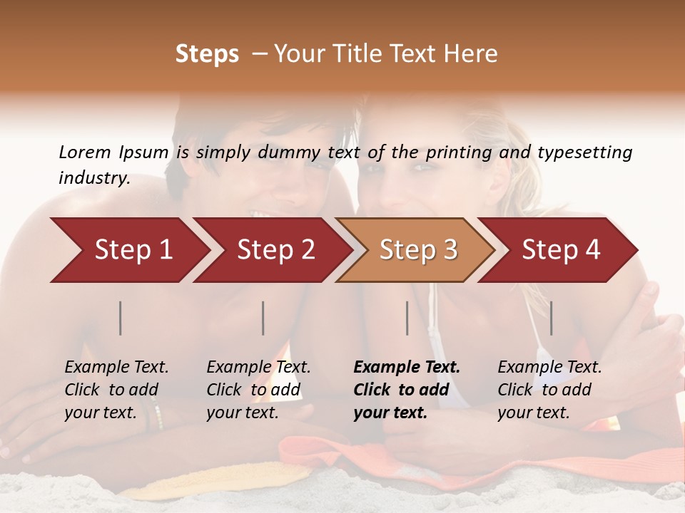 A Man And A Woman Laying On The Beach PowerPoint Template