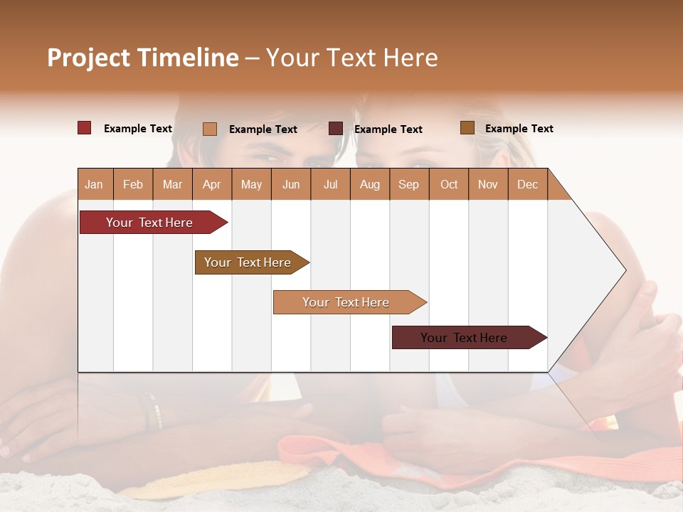 A Man And A Woman Laying On The Beach PowerPoint Template