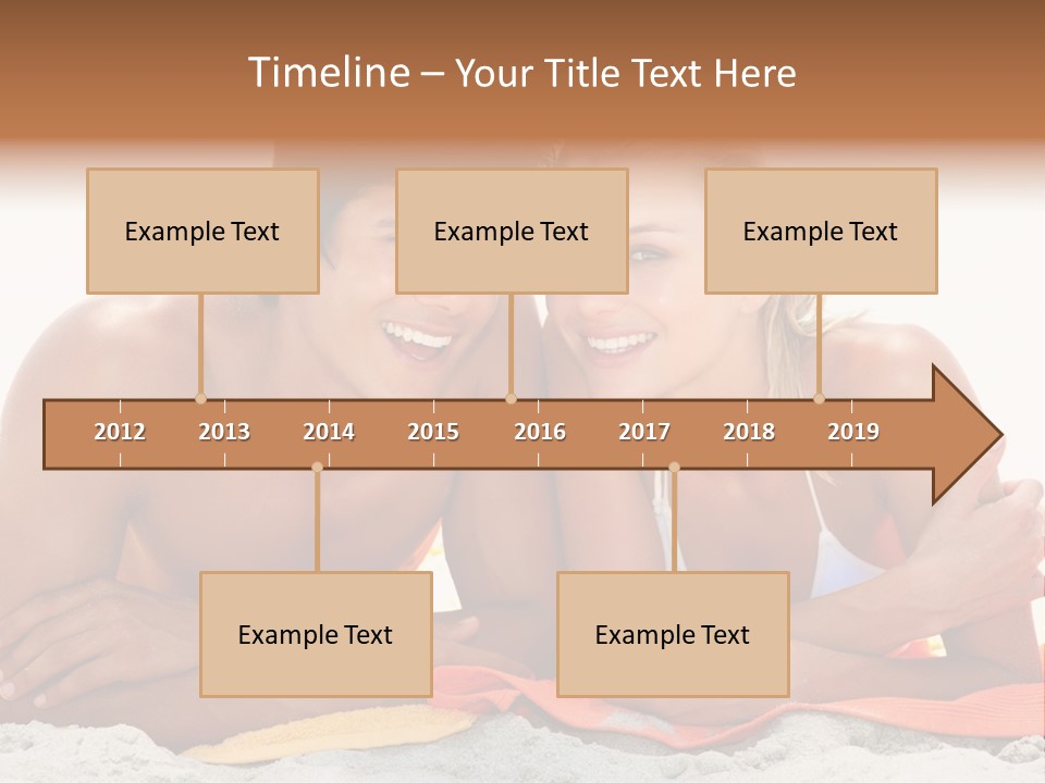 A Man And A Woman Laying On The Beach PowerPoint Template