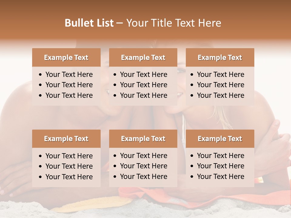 A Man And A Woman Laying On The Beach PowerPoint Template