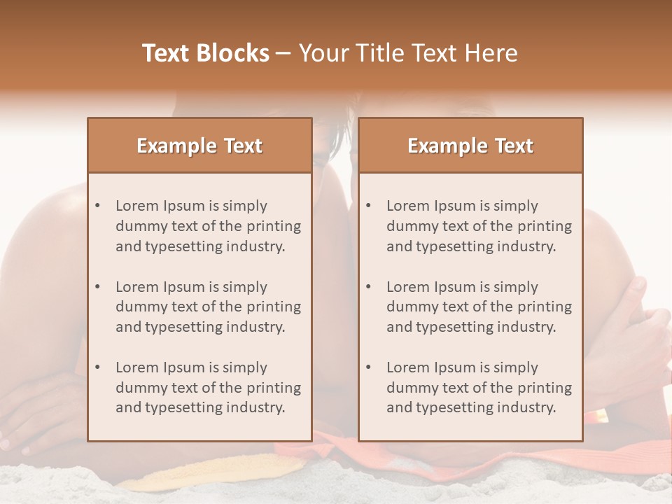 A Man And A Woman Laying On The Beach PowerPoint Template