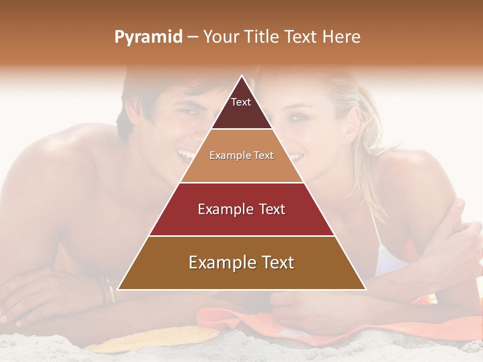 A Man And A Woman Laying On The Beach PowerPoint Template