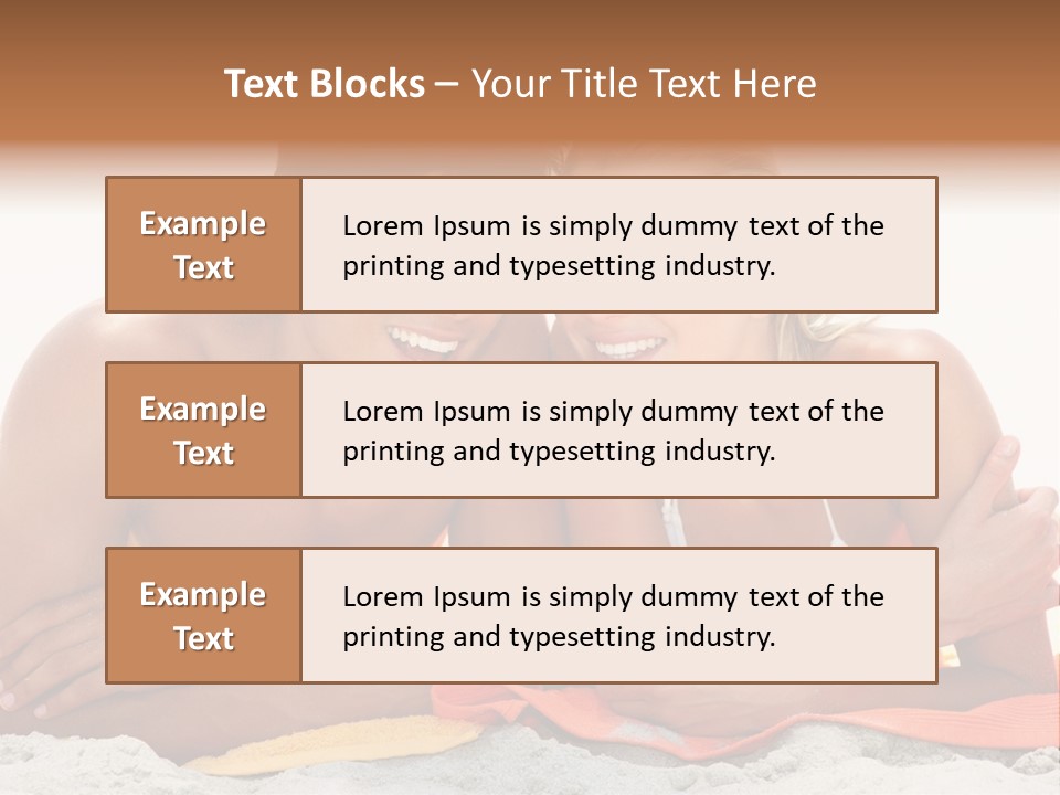 A Man And A Woman Laying On The Beach PowerPoint Template