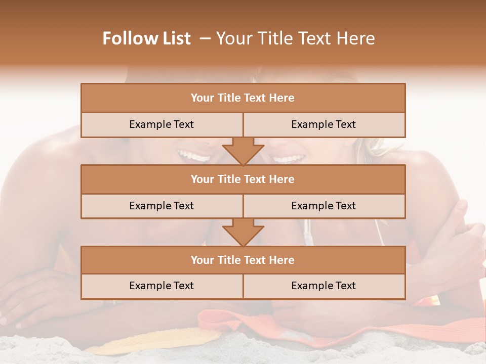 A Man And A Woman Laying On The Beach PowerPoint Template