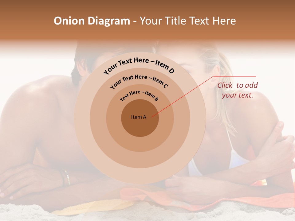 A Man And A Woman Laying On The Beach PowerPoint Template