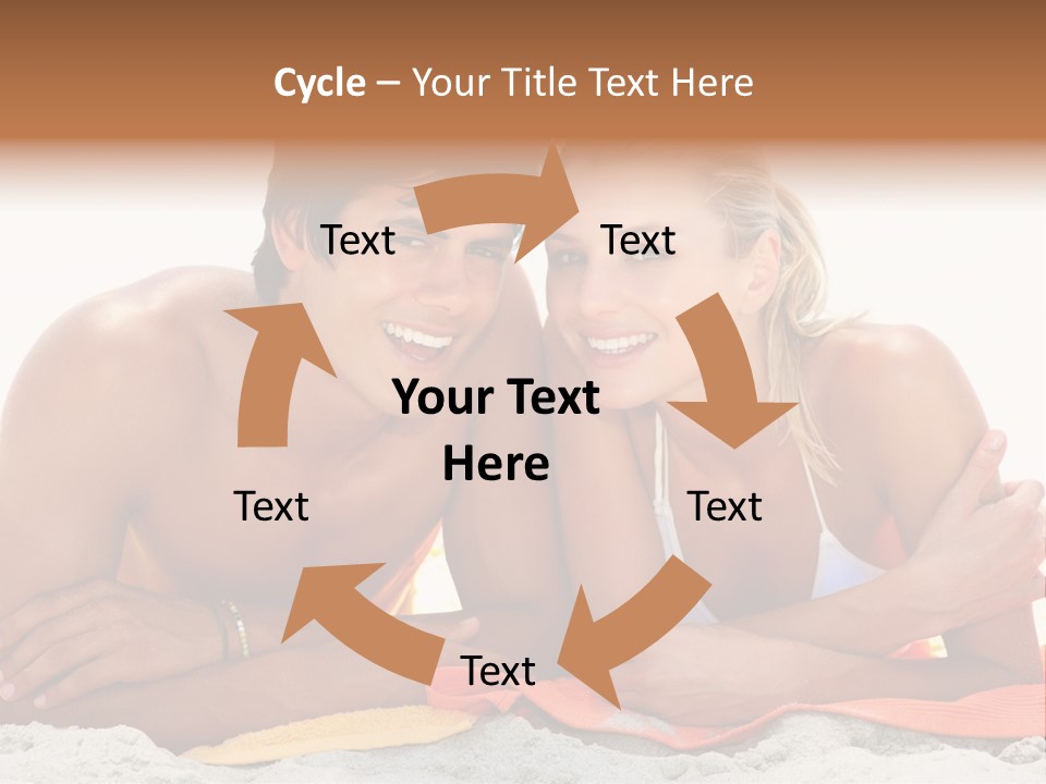 A Man And A Woman Laying On The Beach PowerPoint Template